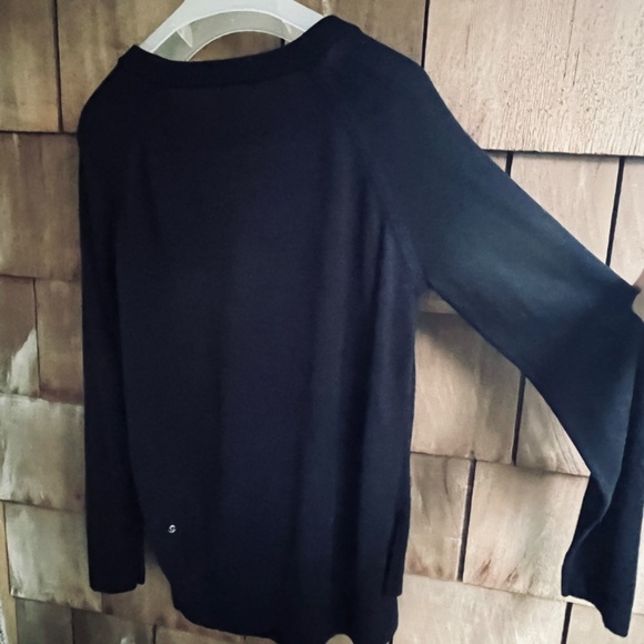 Lululemon Without Tags High Low Raglan Sweater  Wool Blend Knit Black Ptp 23” - Picture 14 of 14